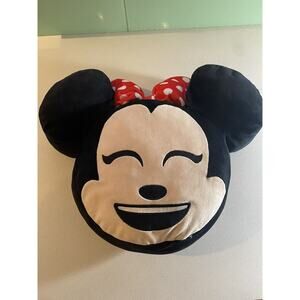 Minnie Mouse Winking Face Disney Emoji Pillow Plush 12" x 14"